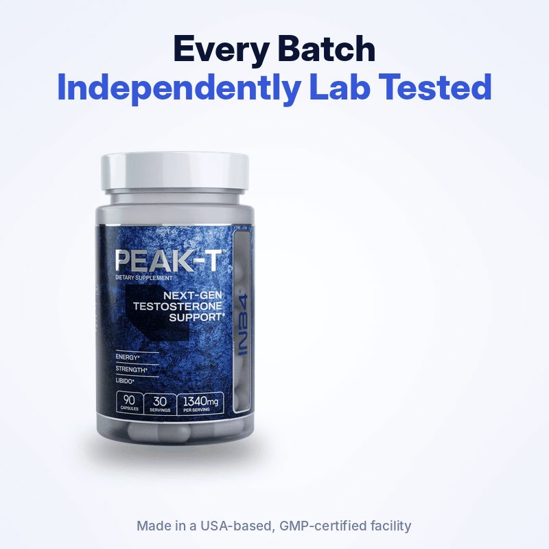 PEAK-T transparent supplement facts label